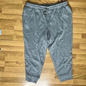Anne Klein Womens Jogger Pants Elastic Waist Mid Rise Silver Size 3X NWT